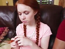 Smallgirlsinporn. Com - Petite Redhead Dolly Little Gags On Largo's Big Cock And Swall