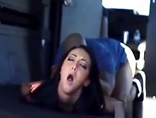 Gorgeous Sabrina Banks Is Tied In The Back Of A Van