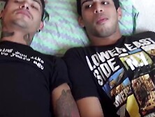 Latinos Kendro and Ivan savor every inch of my giant boner