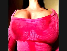 Lauire Steele Pink Top Tit Bouncing