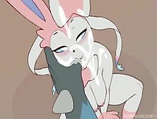 Un Festival De Diversión De Lucario Y Sylveon