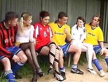 Blonde,  Brunette And Redhead Make A Lecherous Orgy With Foot