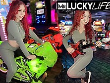 Beauteous Arietta Adams - red head scene - Mr Lucky Life