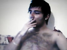 Hairy Arab Guy Jerking On Cam