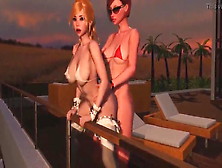 At Sunset Red Shemale Lady Having Sex With A Young Tranny Bl