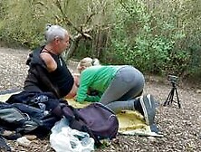 STEP-BROTHER AND BLONDE LATINA MILF BLOWJOB ON THE MOUNTAIN