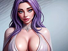 Crystal Frost Queens - Curvy Purple-haired Goddesses in a Frozen Cave