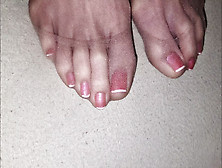 Sperm On Pearl France Toenails Nylon