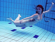 Russian Redhead Big Tits Model Katrin Privsem Swimming