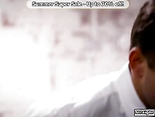 Stepdad Derrick Pierce teaching his stepson Nathan Bronson how to run the company and that includes screwing the small secretary