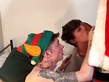 'Twas the night previous to xmas // Three-some with large wang santa and his hawt twink elf