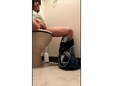 Love juice is sticky on the back of pants.  Masturbation of a pretty woman.