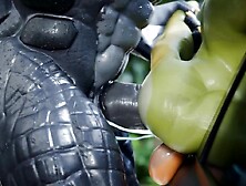 Scalie Gets Dominated By Biggest Alligator.  Artist: ChoPanther