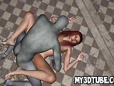 Foxy 3D Redhead Getting Fucked Hard By A Zombie