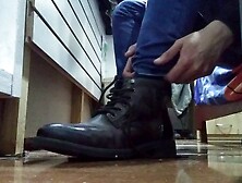 Stinky Boots And Sweaty Soles Right In Your Face For Hot Gay Foot Action