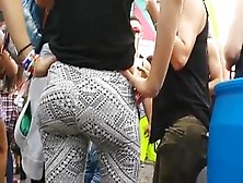 Wow White Bubble Butt!! In Designer Leggings Jiggling!!