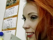 Small titted German redhead gets cum all over her sexy pantyhose