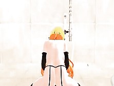 Dazzling blonde in sexy lingerie mounted on a big cock