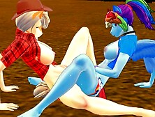 Rainbow Dash x Apple Jack Adult Version Anime 3D