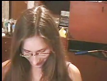 Curvy nerd girl gets naked