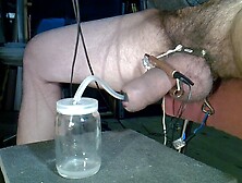 Estim Milking Straight Into The Jar- Cum At 4:58