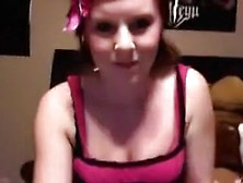 Horny Redhead Slides A Vibrator Up Her Pussy.