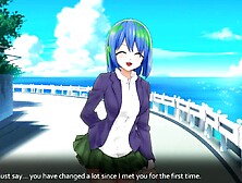 Blue-haired anime girl is fucked from behind in doggystyle position