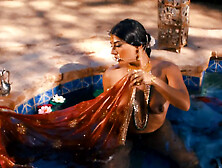 Jasmine Sherni fucking her wet Indian pussy poolside