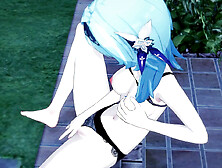 Eula enjoys some outdoor fun in the garden with her fingers