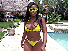 Chubby Ebony Neighbor Nina Rotti Drops Her Bikini For The Camera