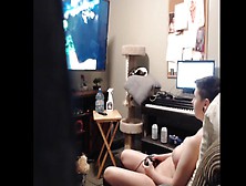 Spying On My Step Sister Playing Video Games Naked