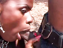 Public Freak Show! Black Girl Gets Roughly Bondage-Fucked in Front of Audience