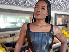 Horny,  a stunning mixed-race woman,  gets fucked by 2 pricks