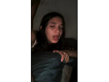 Brazilian woman being rolled up from behind,  shows her face full of desire to be fucked