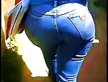 Her Fat Upturned Butt Is Gonna Bust Out Those Tight Jeans!