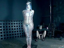 Head To Toe Plastic Wrap Binds This Kinky Girl