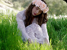 Elena Koshka Mesmerizes with Wild Outdoor Brunette Solo Passion