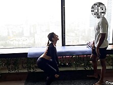 Lea Pam 4K French Fitness Playgirl seduces Personal Coach & bangs during Intensive Home Workout