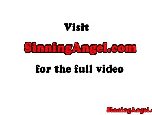 Perky titted ebony babe rides black cock