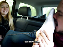 Blonde teen Gets Her Feet In Stinky White Socks Sniffed By Her Friend (18+)