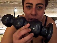 BIG BEAUTIFUL WOMAN - testing giant dildo - it stretches twat good