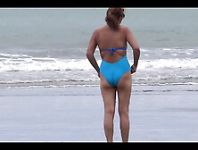 My Wife,  Latin Step Mother Enjoys Sex and Fucks Hard on the Beach with Her Best Friend