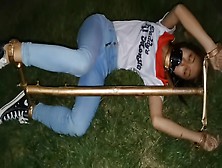 Harley Shirt Asian Girl Outdoor Bondage