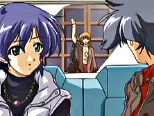 Busty anime teen gets hairy pussy fucked