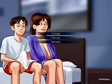 Summertime Saga: StepMom Caught Her StepSon Jerking Off, And That Babe Let Him Finish On Her Large Melons-Ep 173