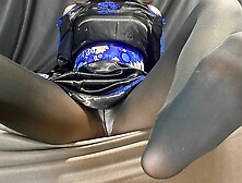 Cosplay tall gf's erotic ebony tights footjob.  Stockings/tights/pantyhose/nylon feet
