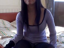 I squeeze Yuuki Motomiyas big boobs then tease her bushy hole