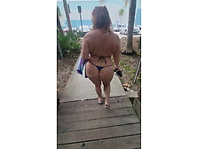 Milk Walking In Public Wearing A Thong