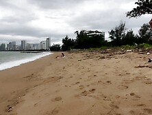 Honey Can I Cum On Your Breasts? - Public Knob Flashing On The Beach