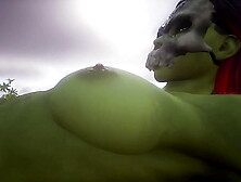 Wildlife sandbox - Meaty Orc Amazon Catches Human - She's ripped!